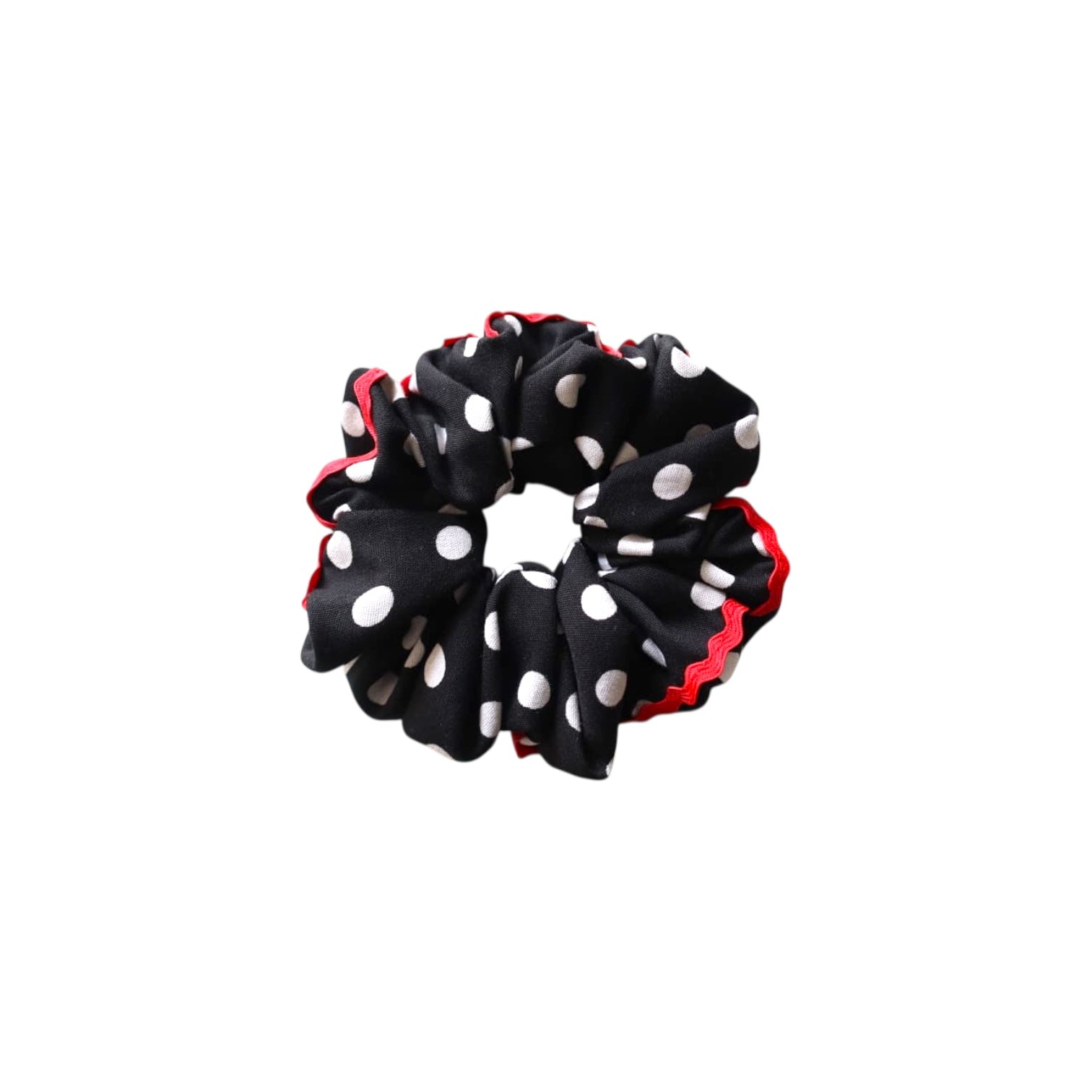 Siyah Beyaz Puantiye Scrunchie Toka