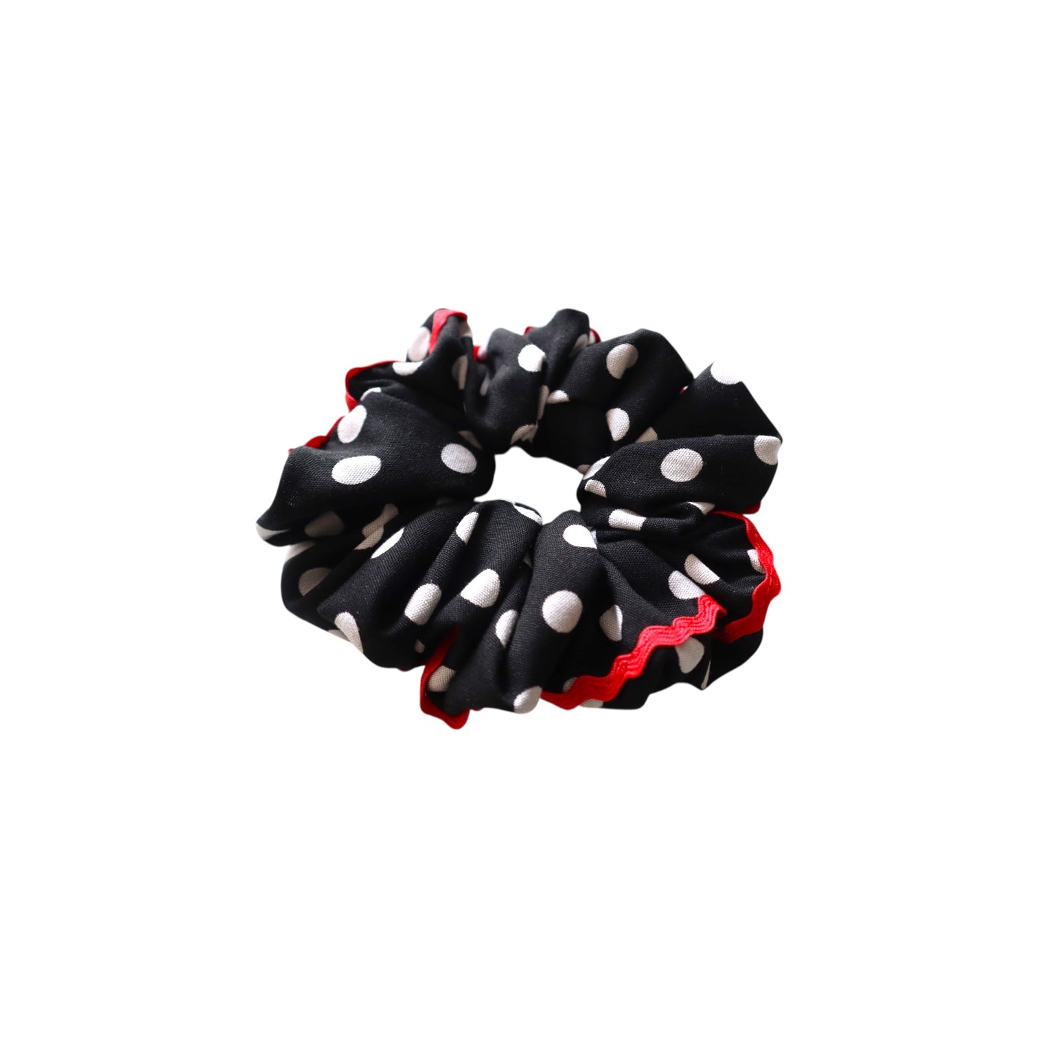 Siyah Beyaz Puantiye Scrunchie Toka