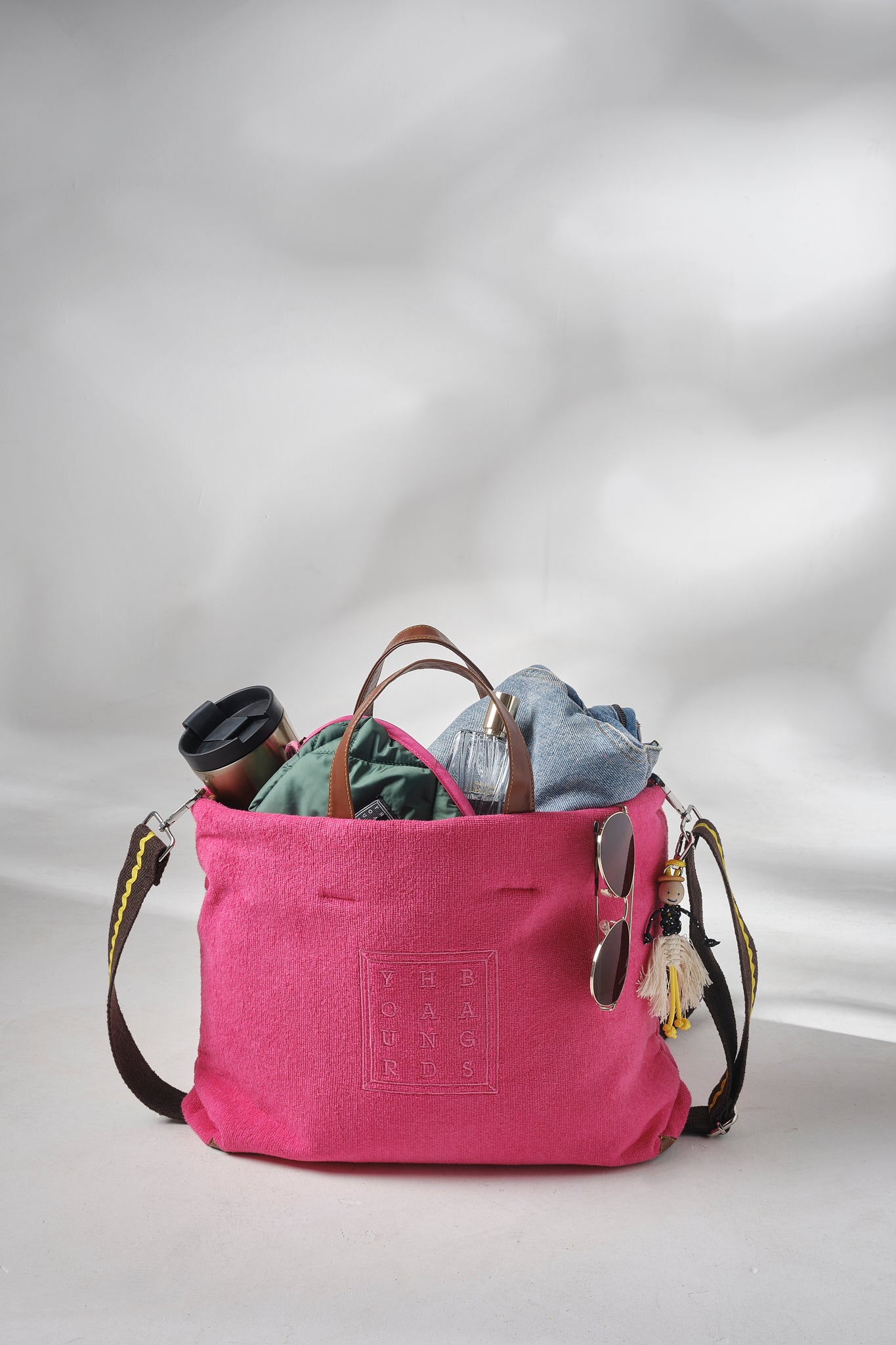 Fuşya Terry Tote Çanta