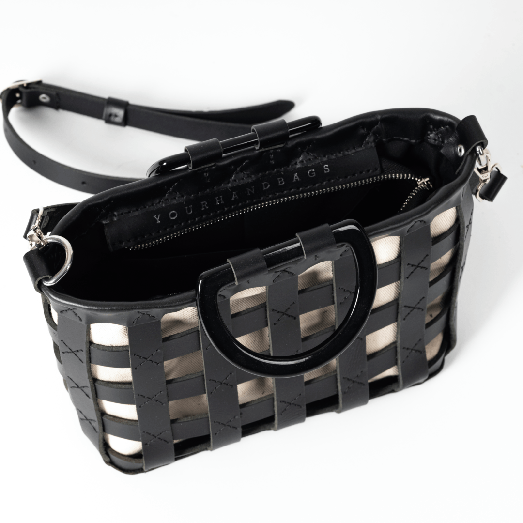 Siyah Deri Sepet Çanta